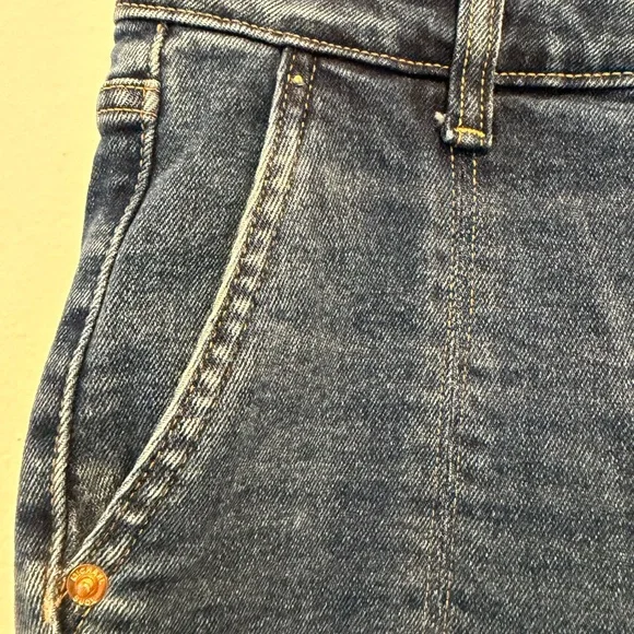 Michael Kors Front Slit Hem Straight Flare Denim Jeans Size Small - Picture 3 of 8